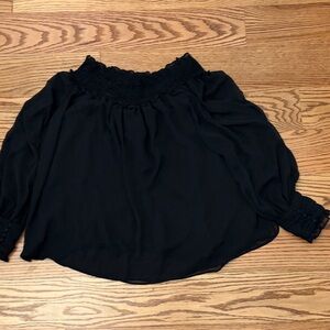 CeCe Black Off-Shoulder Blouse